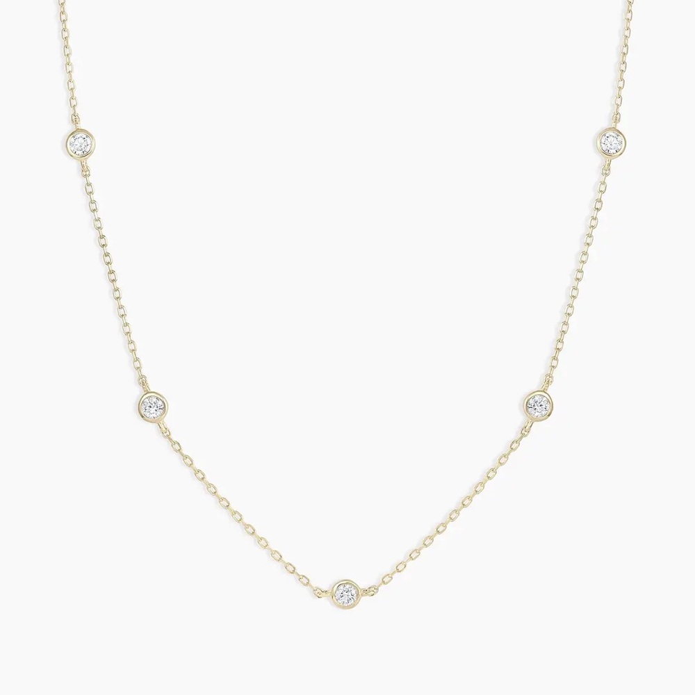 Gorjana Classic Five Diamond Necklace in Gold